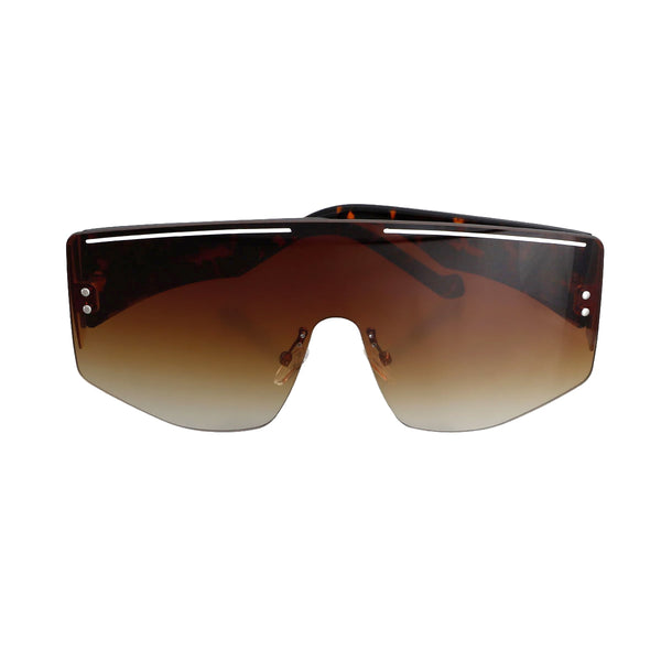 Tortoiseshell One Piece Lens Stripe Sunglasses