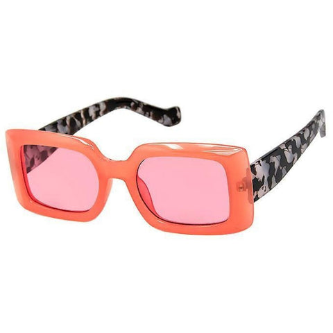 Pink Rectangle Ink Splatter Sunglasses