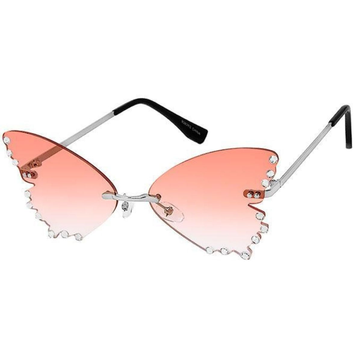 Orange Butterfly Shaped Lens Sunglasses