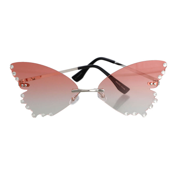 Orange Butterfly Shaped Lens Sunglasses