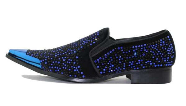 Men Dress Shoes- Desta Black/Royal Blue