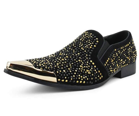 Men Dress shoes-Desta Black/Gold