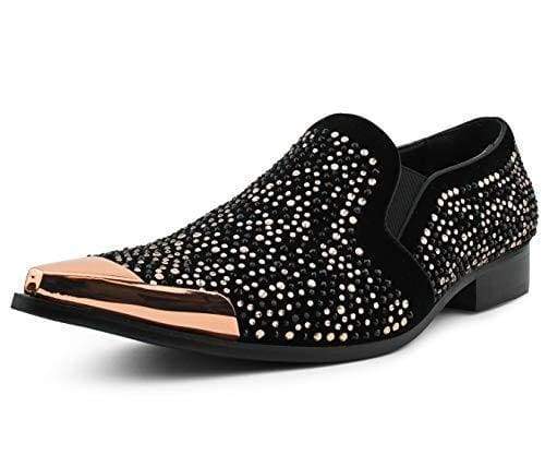 black and rose gold dress shoes Derby Punch Overlay Black/Rose Gold Rollie Nation