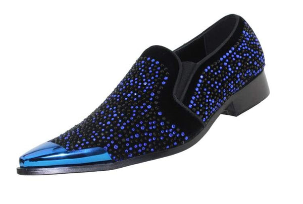 Men Dress Shoes- Desta Black/Royal Blue