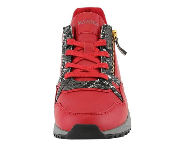 Trendy High fashion Sneaker-Azurite Red / Grey