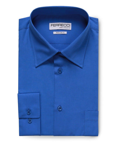 Virgo Royal Blue Regular Fit Shirt - Ferrecci USA 