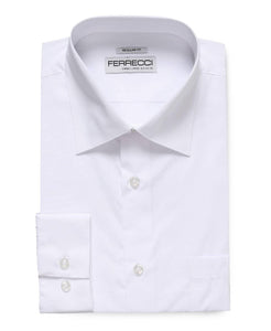 Virgo Snow Wht Reg Fit French Cuff Dress Shirt - Ferrecci USA 