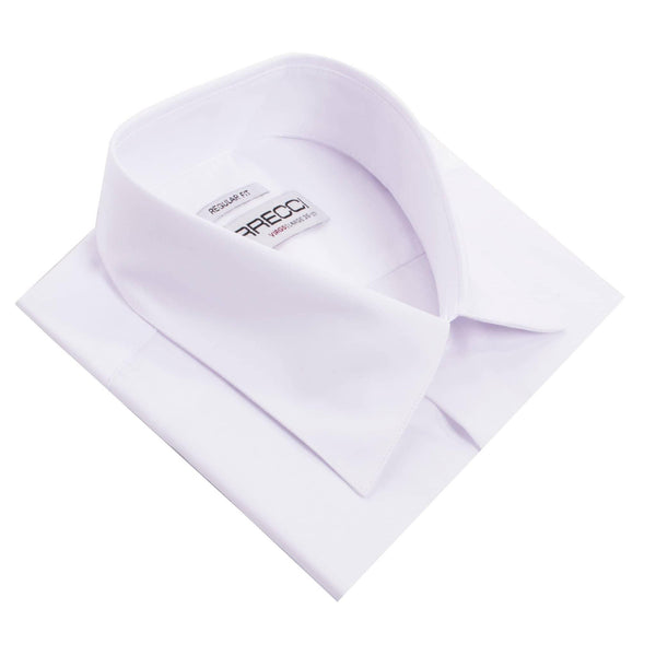 Virgo Snow Wht Reg Fit French Cuff Dress Shirt - Ferrecci USA 