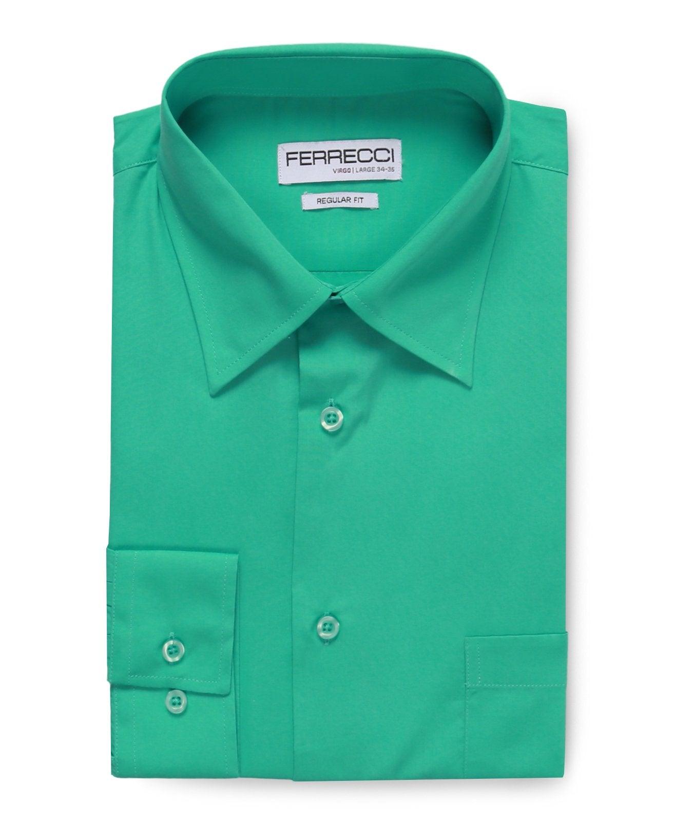 Virgo Turquoise Green Regular Fit Shirt - Ferrecci USA 