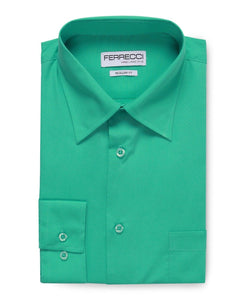 Virgo Turquoise Green Regular Fit Shirt - Ferrecci USA 